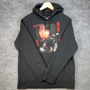 HUF Kill Bill Gogo Yubari Hoodie Mens Large Black Graphic Pullover Sweatshirt